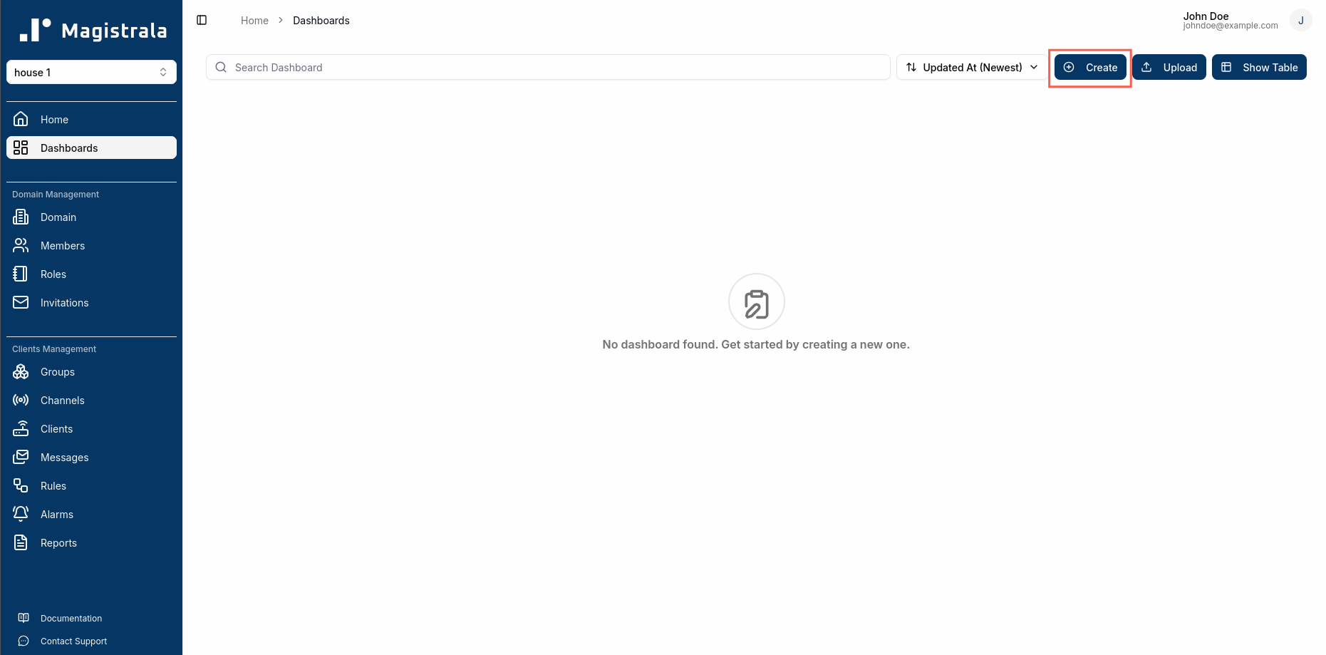 Create Dashboard Page